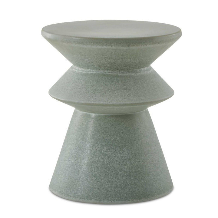 Imogene - Glaze Garden Stool - Seafoam