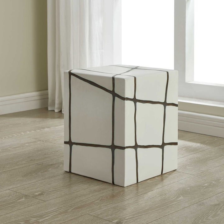 Rocklyn - Garden Stool - Bronze / White