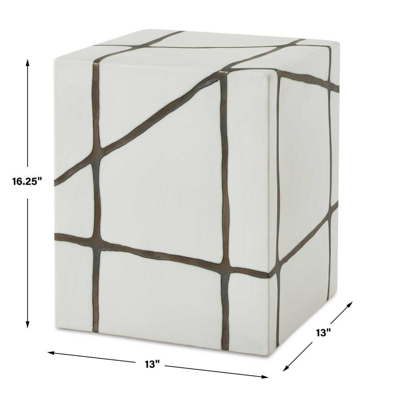 Rocklyn - Garden Stool - Bronze / White