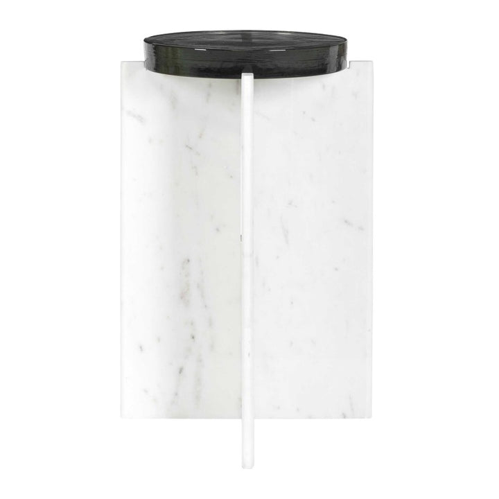 Olina - Marble Outdoor Accent Table - White