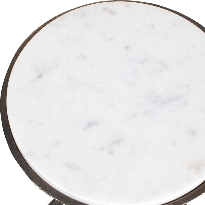 Tilton - Marble Accent Table - Black / White