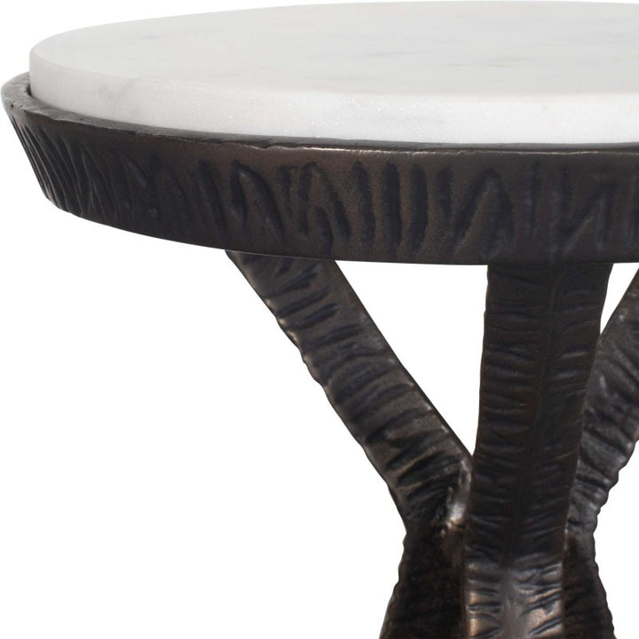 Tilton - Marble Accent Table - Black / White