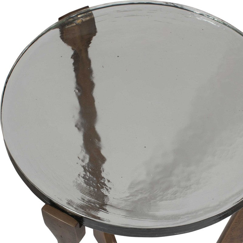 Bohdi - Outdoor Accent Table - Brass / Black