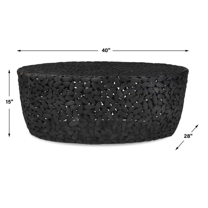 Rivington - Outdoor Pebble Coffee Table - Black