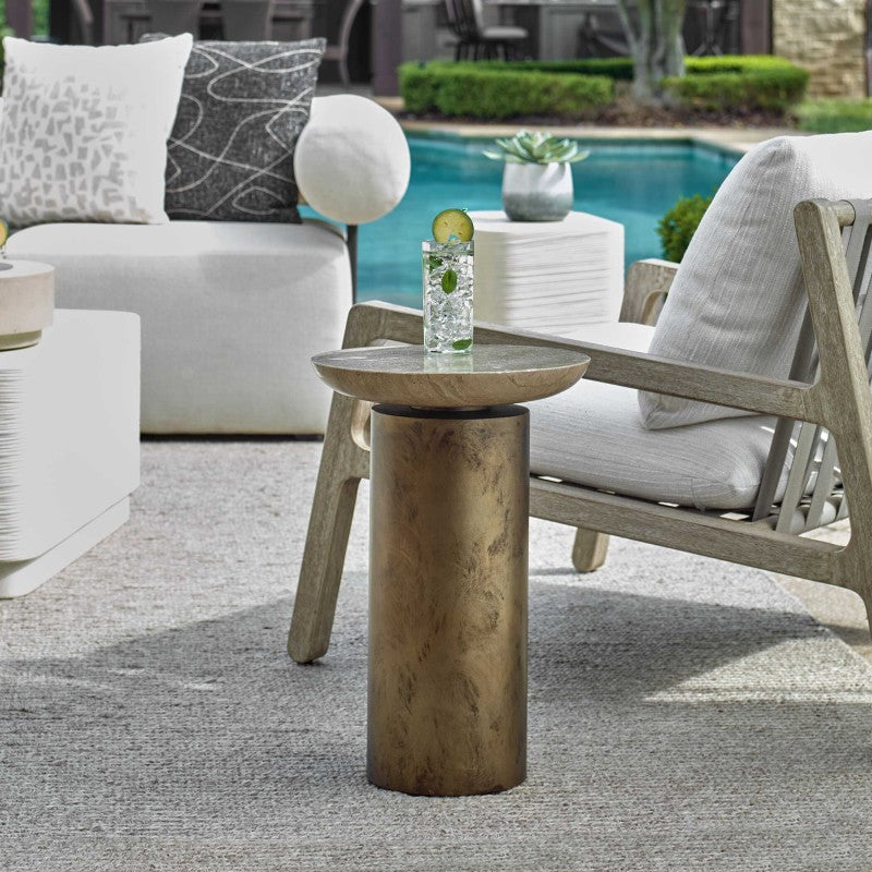 Oslo - Outdoor Accent Table - Brass
