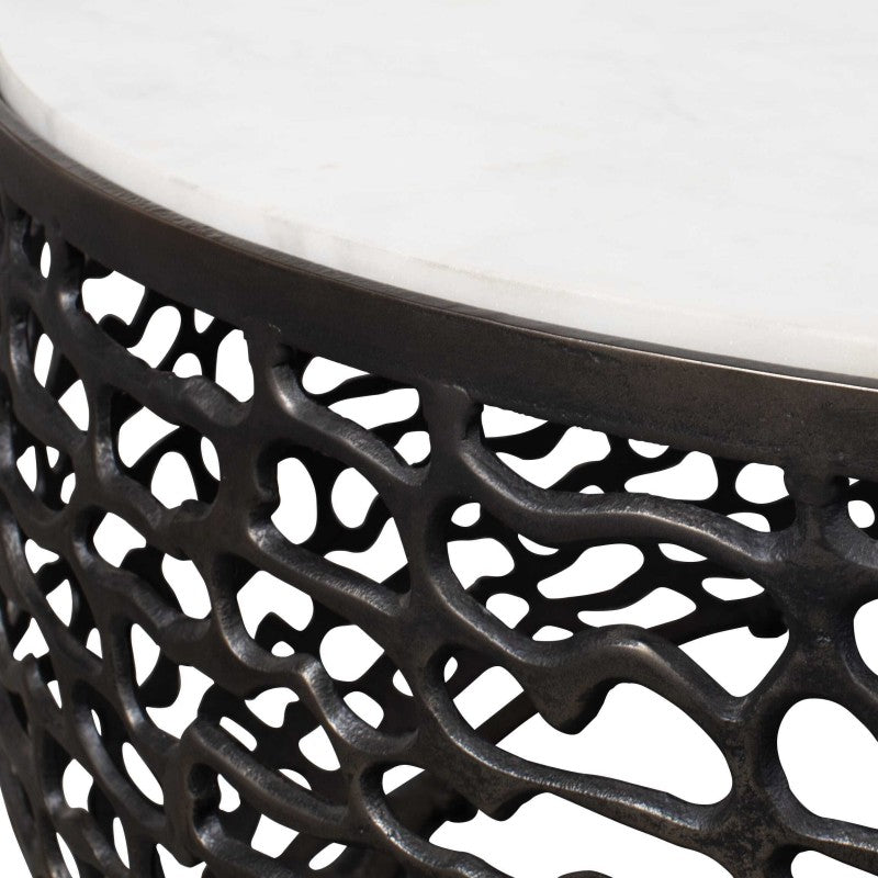 Sabena - Marble Outdoor Coffee Table - Black / White