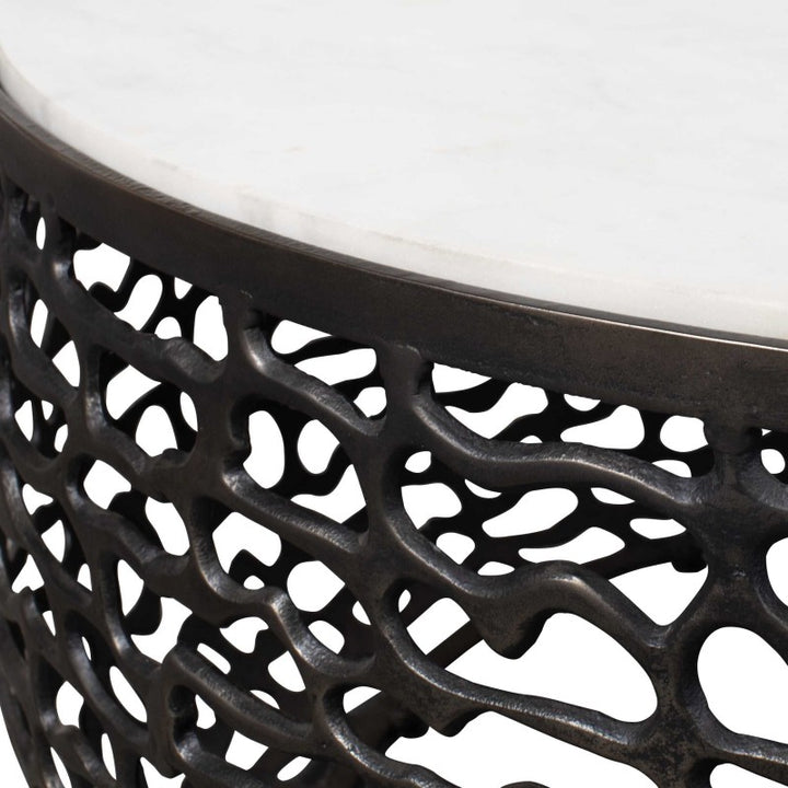 Sabena - Marble Outdoor Coffee Table - Black / White