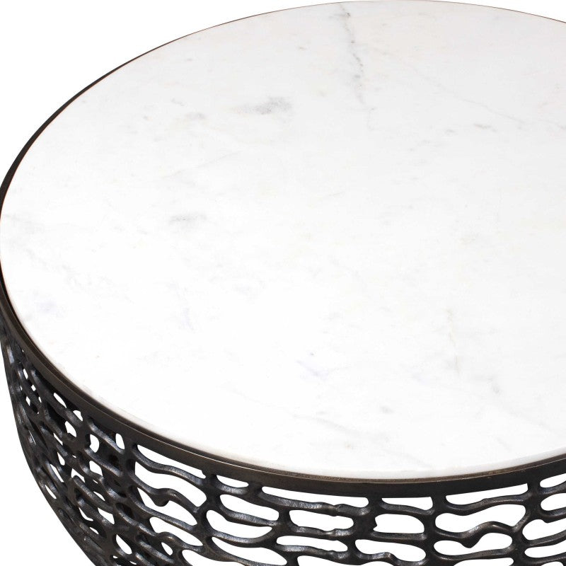 Sabena - Marble Outdoor Coffee Table - Black / White