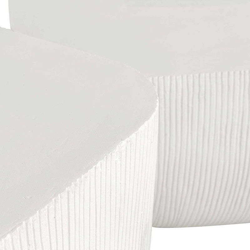 Alma - Concrete Outdoor Side Table - White