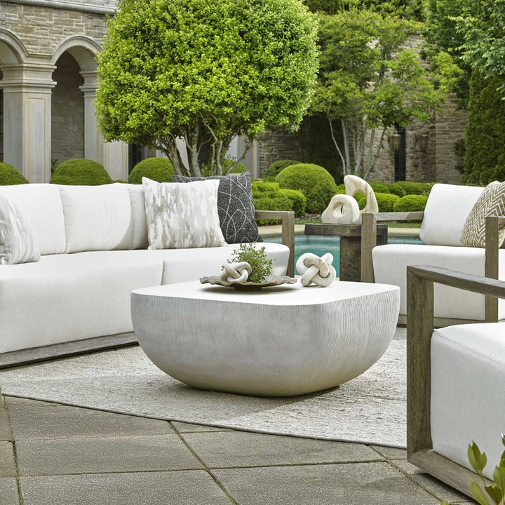 Alma - Concrete Outdoor Coffee Table - White