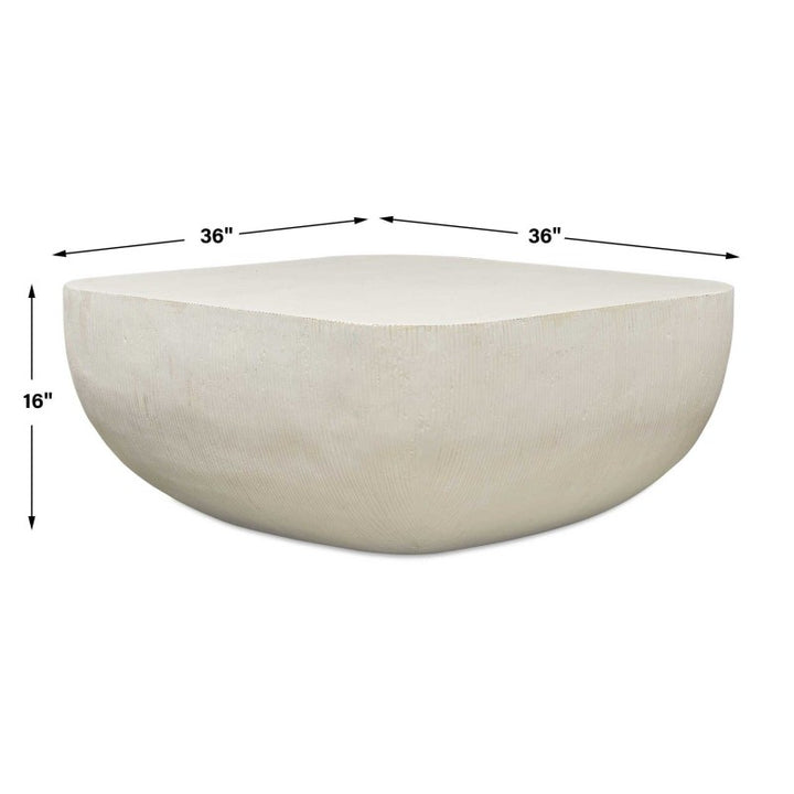 Alma - Concrete Outdoor Coffee Table - White
