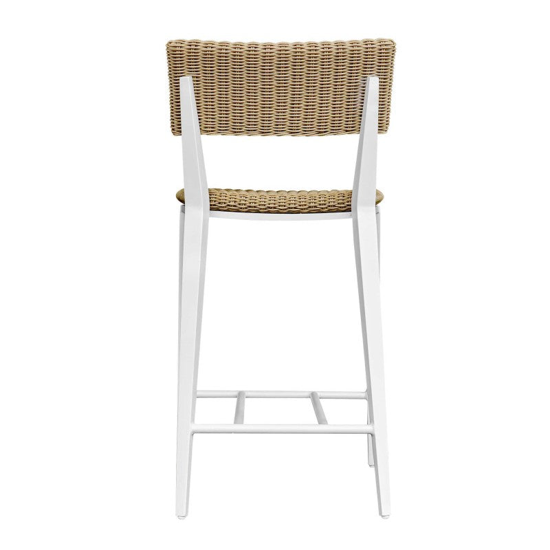 Calbas - Outdoor Counter Stool - White / Woodtone