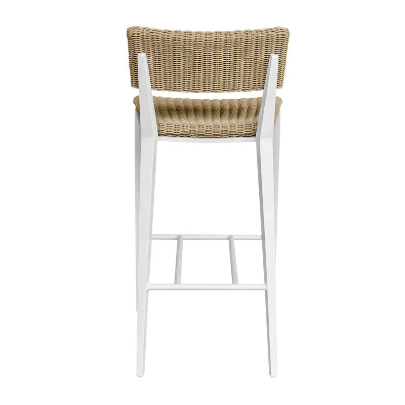 Calbas - Outdoor Bar Stool - White / Woodtone