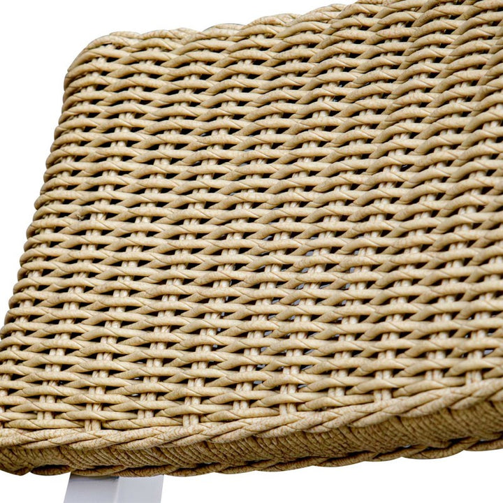 Calbas - Outdoor Bar Stool - White / Woodtone