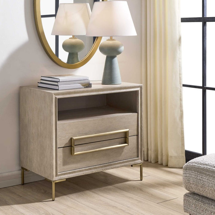 Alessia - Modern Side Table - Light Oak