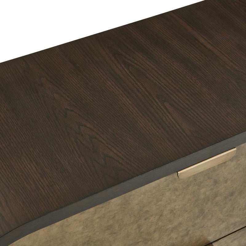 Byrams - 3 Drawer Oak Chest - Brown / Gold / Woodtone