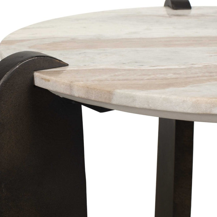Talud - Modern Marble Side Table - Bronze / Gray