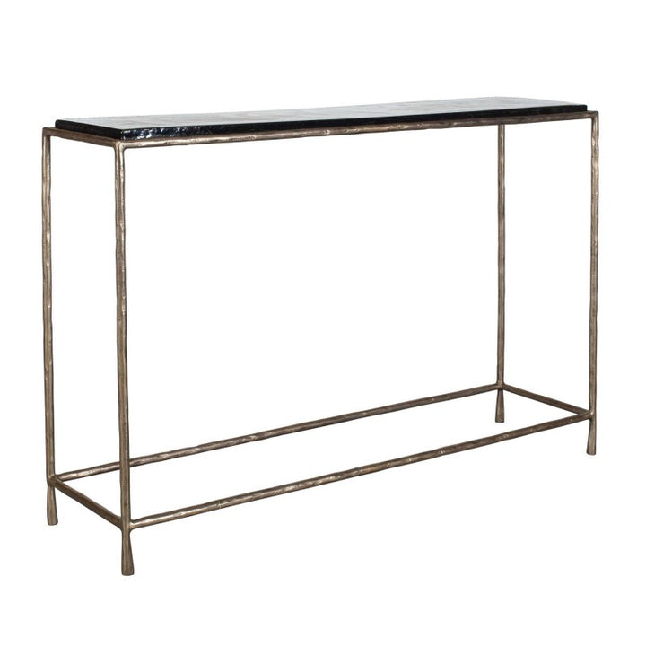 Ovard - Minimalist Metal Console Table - Brass