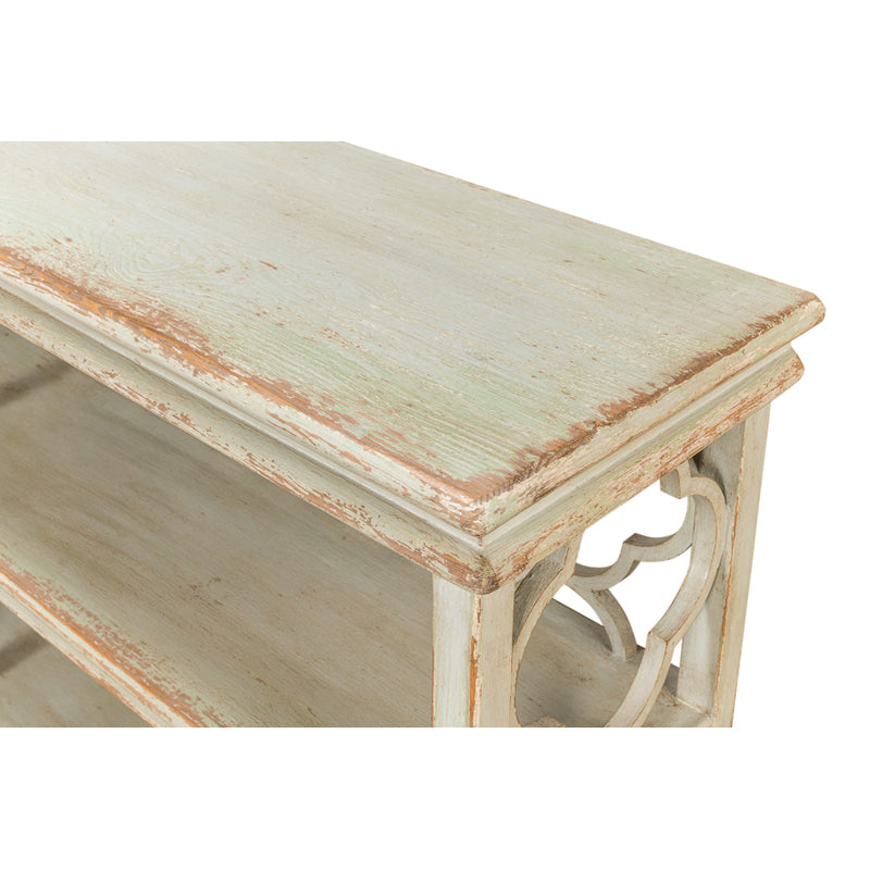 Quatrefoil Bookshelf Console Table