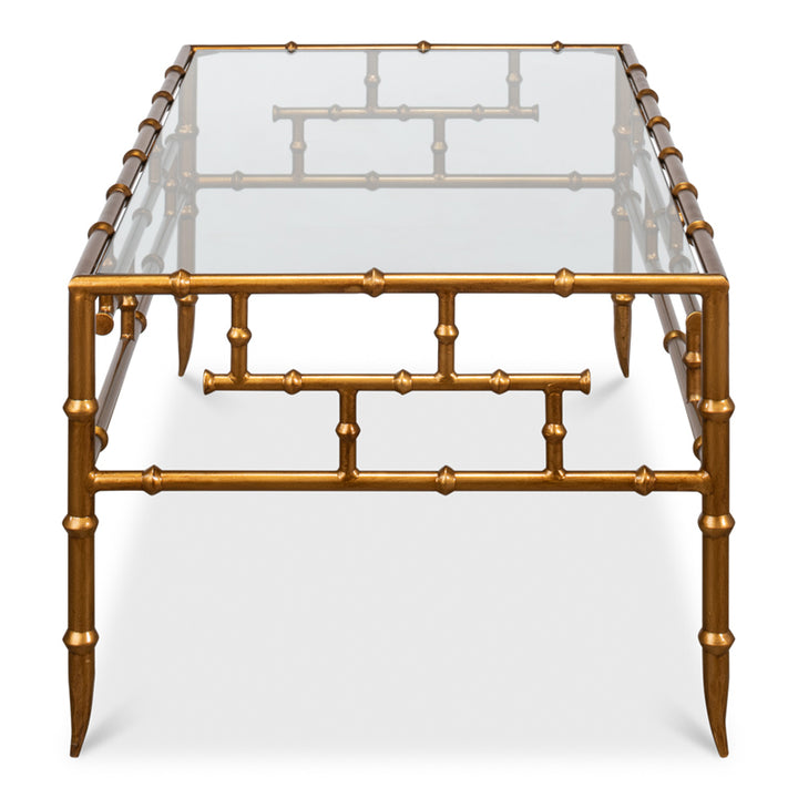 Faux Bamboo Metal Coffee Table 48"