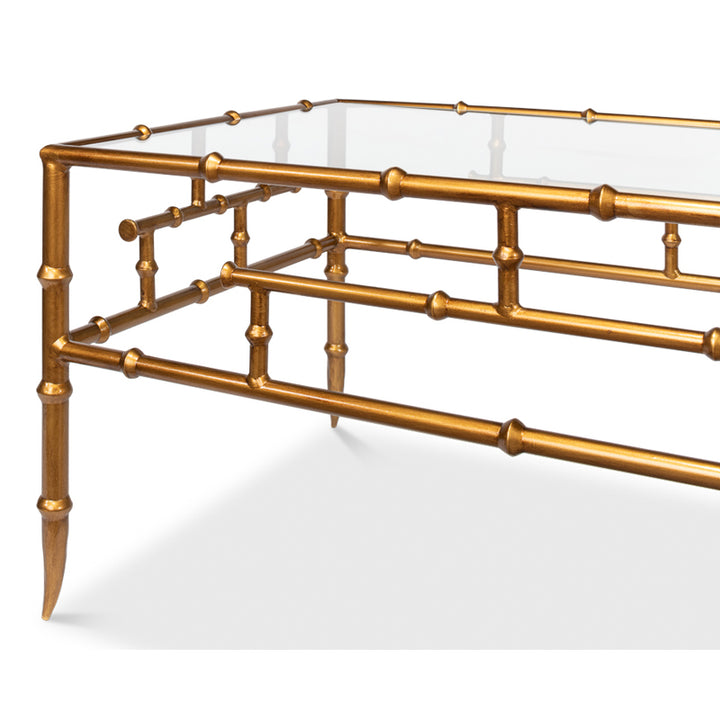 Faux Bamboo Metal Coffee Table 48"