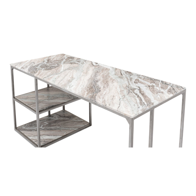 Open Desk With Shelves