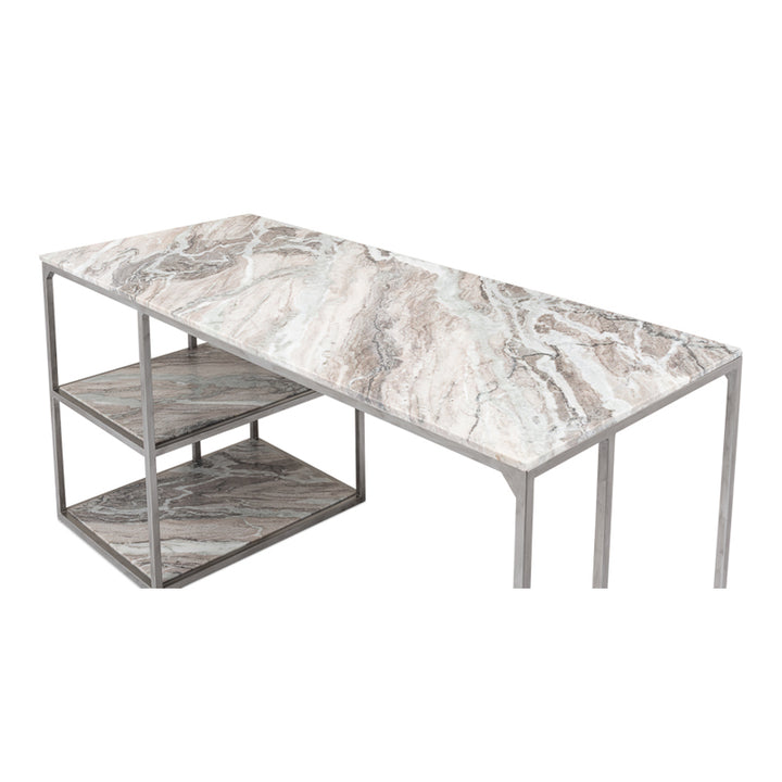 Open Desk With Shelves
