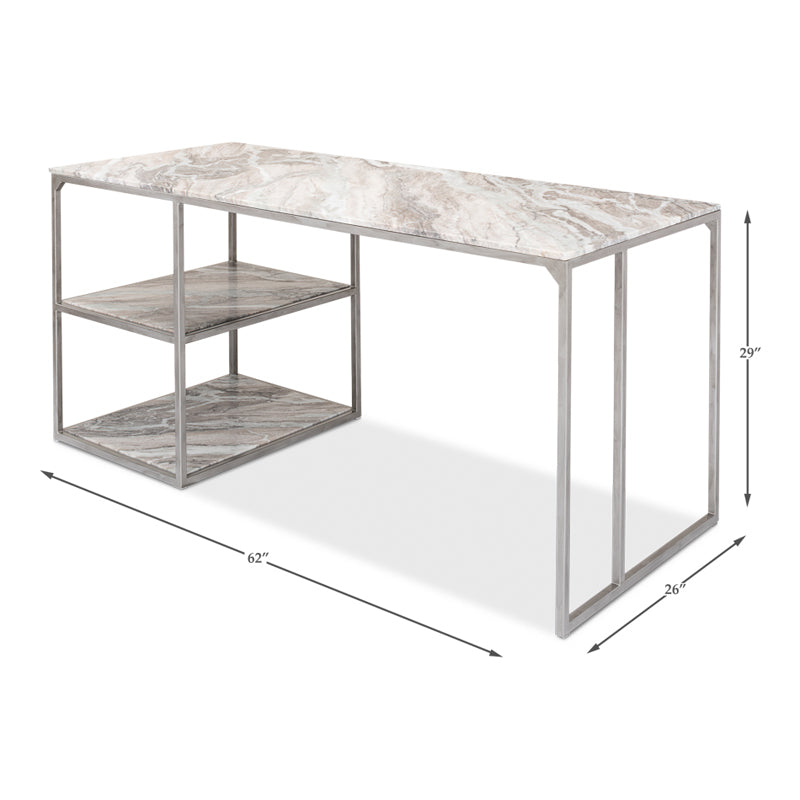 Open Desk With Shelves