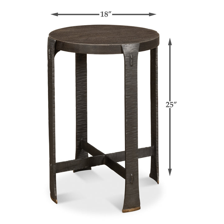 *Forged Slats Side Table/Moleskin