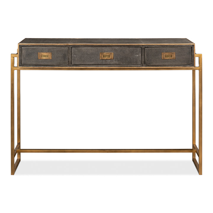 Shagreen Gold & Gray Console