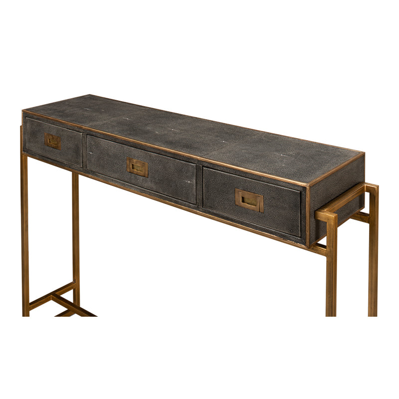 Shagreen Gold & Gray Console