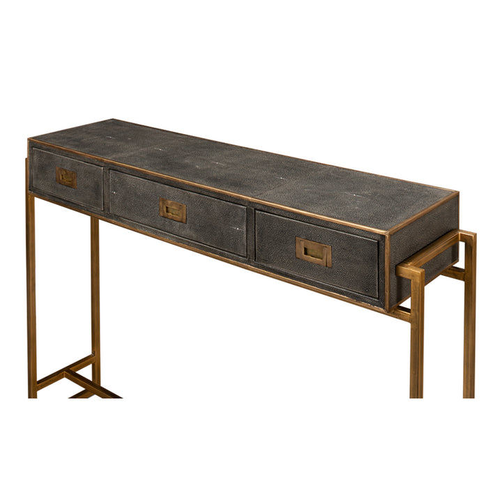 Shagreen Gold & Gray Console