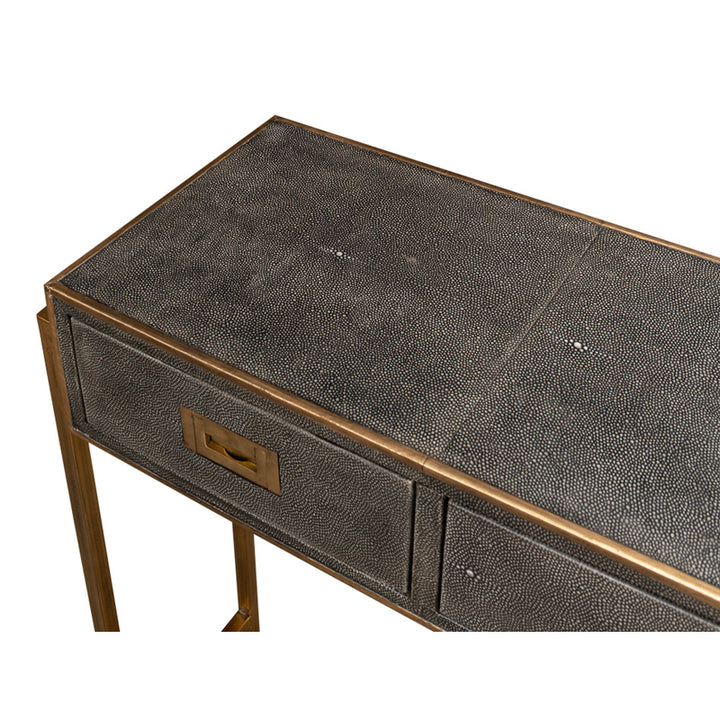 Shagreen Gold & Gray Console