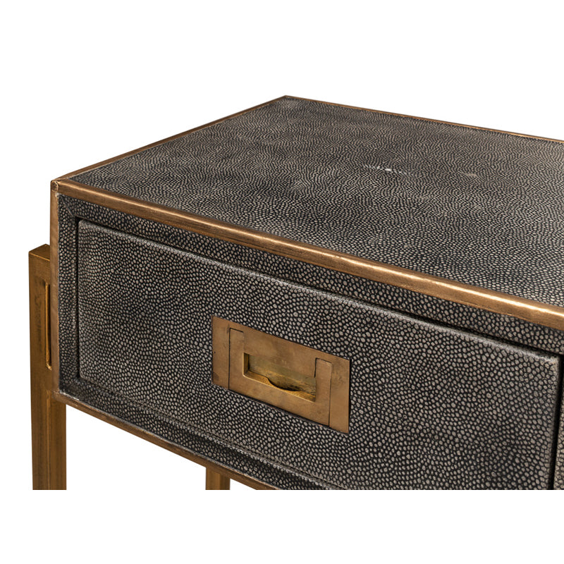 Shagreen Gold & Gray Console