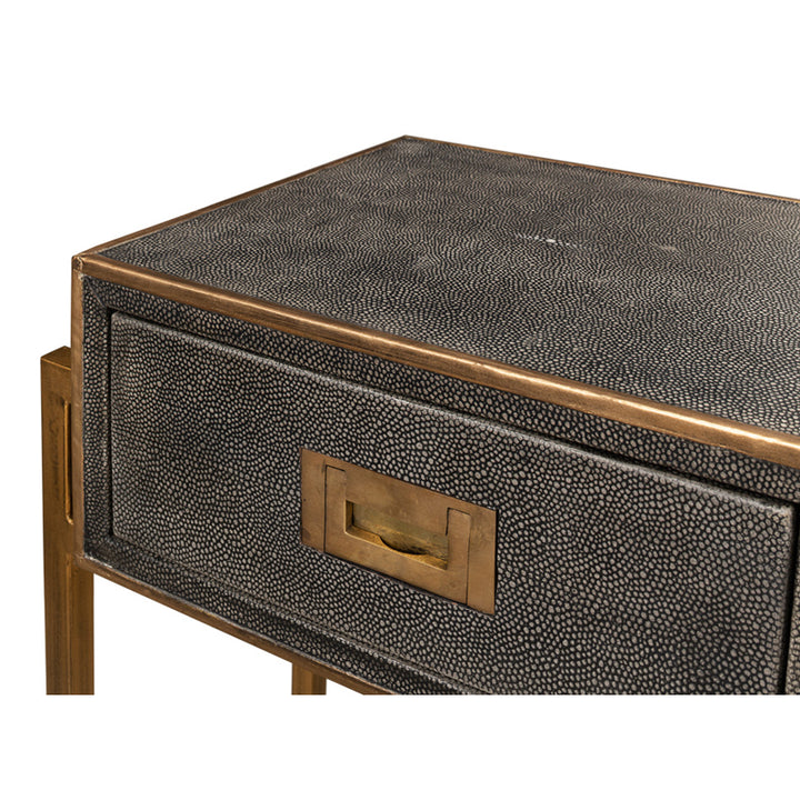 Shagreen Gold & Gray Console