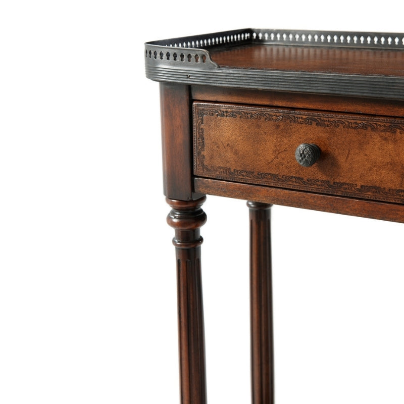 The Louis XVI Leather Console Table