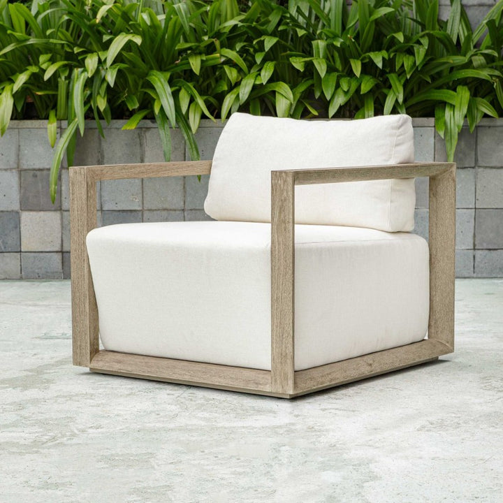 Remsen - Outdoor Lounge Chair - Dark Gray / White