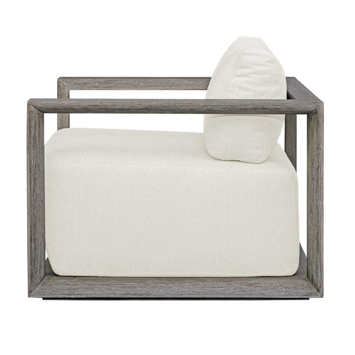 Remsen - Outdoor Lounge Chair - Dark Gray / White