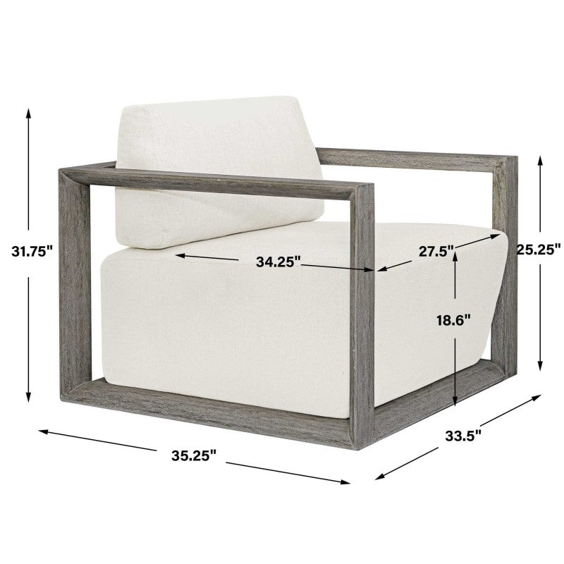 Remsen - Outdoor Lounge Chair - Dark Gray / White