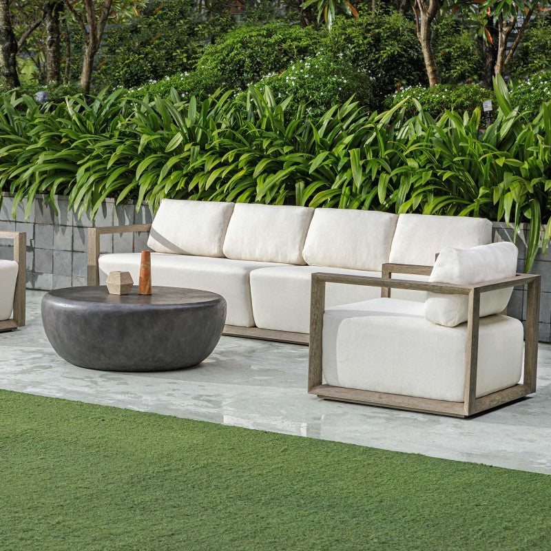 Remsen - Outdoor Sofa - White / Brown