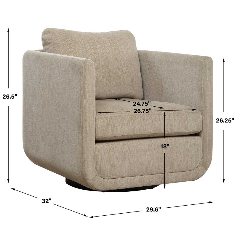 Abound - Swivel Chair - Porcelain
