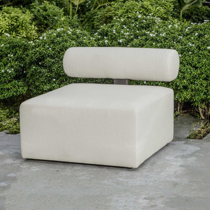 Bolster Back - Armless Outdoor Sofa - White