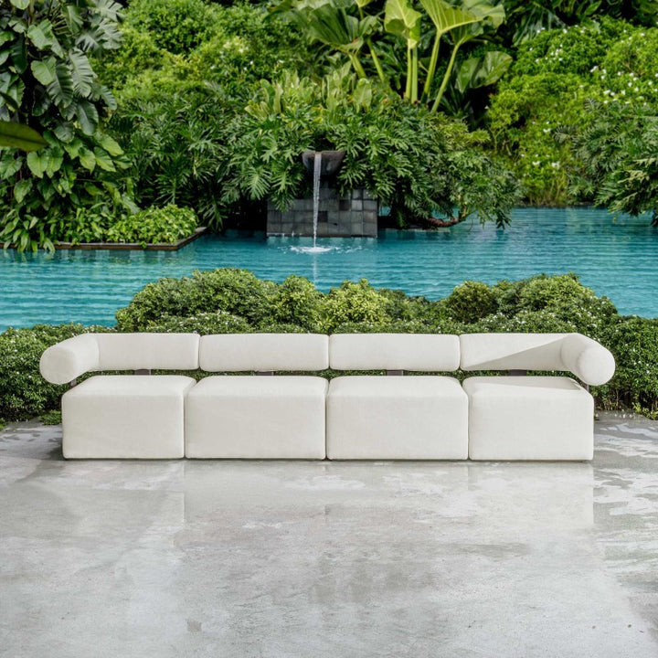 Bolster Back - Outdoor Corner Sofa - White