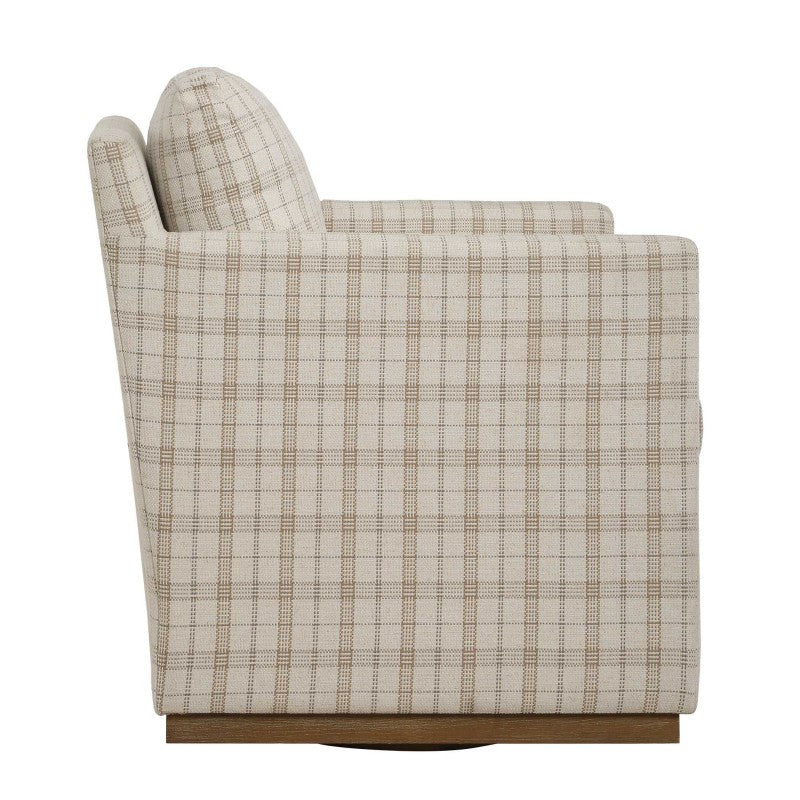 Basie - Casual Linen Swivel Chair - White