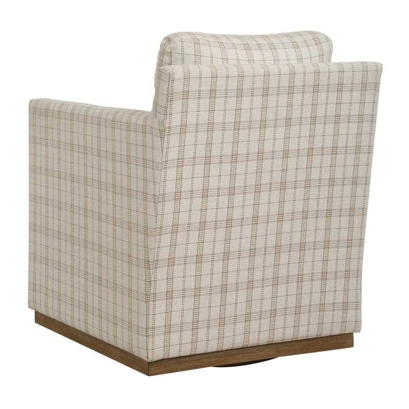 Basie - Casual Linen Swivel Chair - White