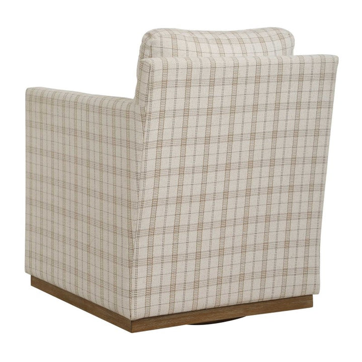 Basie - Casual Linen Swivel Chair - White