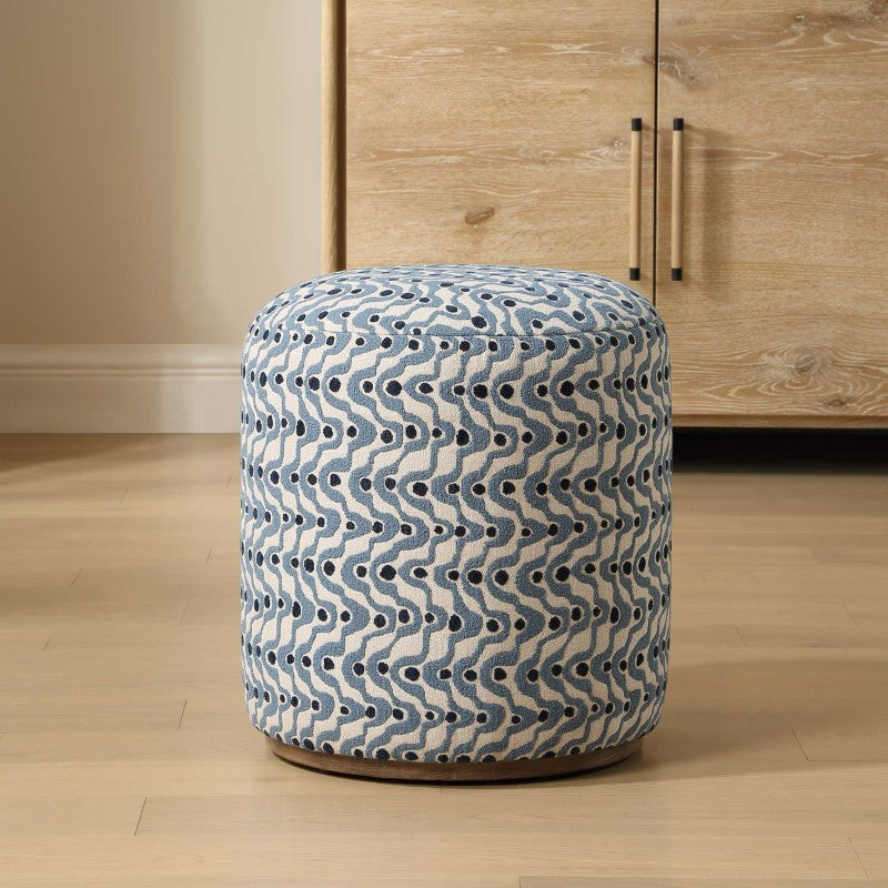 Cas - Fabric Ottoman - Blue