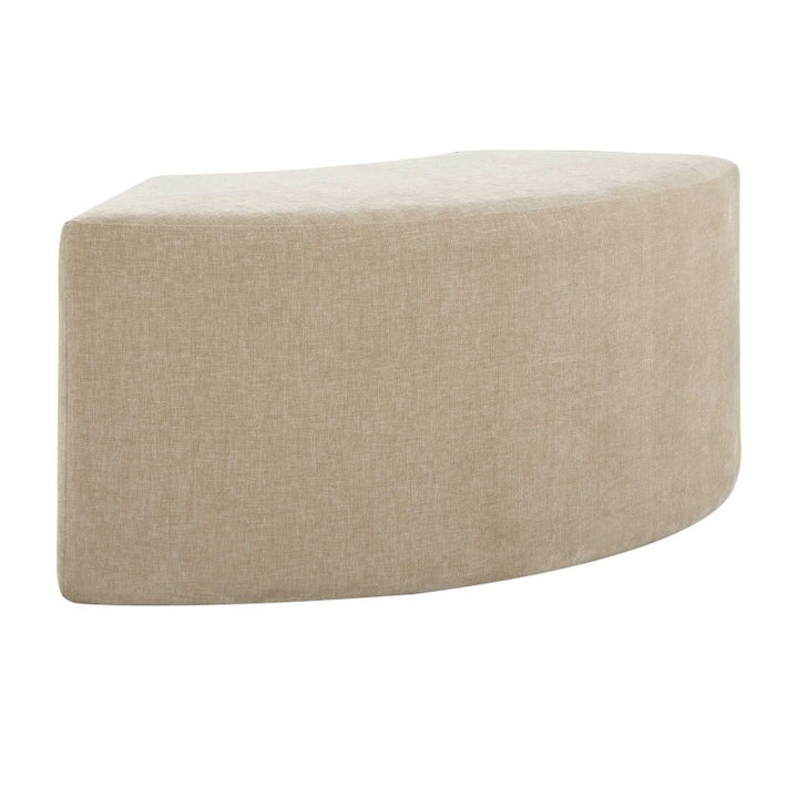 Khai - Rounded Plush Dining Bench - Brown