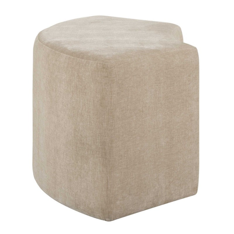 Khai - Rounded Plush Dining Bench - Brown