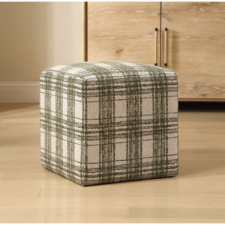 Joie - Ireland Plaid Ottoman - Green / White